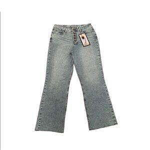 SoundStyle NWT kick straight ankle highrise raw hem button fly jean size 6/28